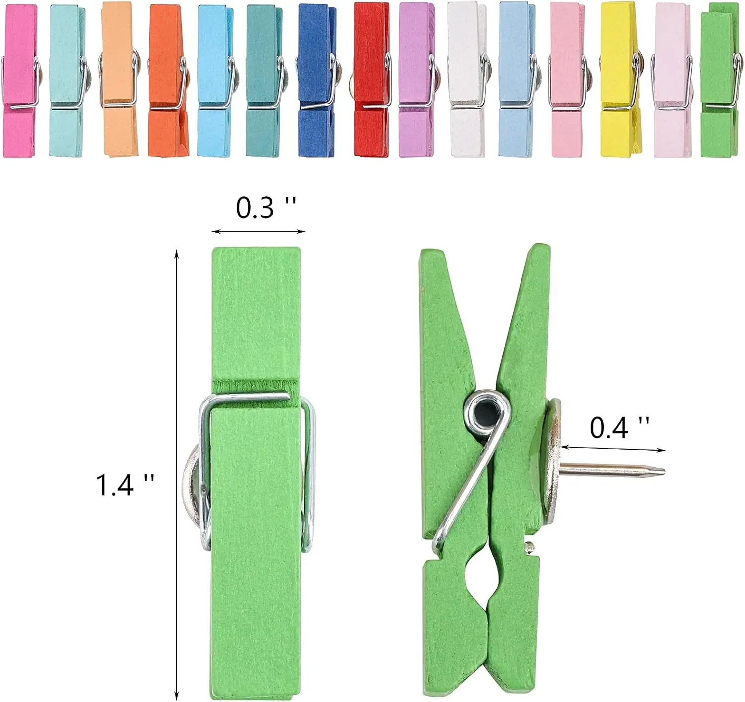 Push Pin with Wooden Clips Tacks for Cork Board Artwork for Bulletin Board Crafts Arts Projects Photo Supplies