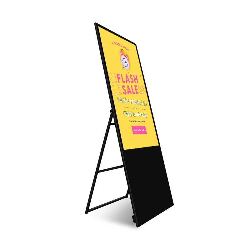 custom.Indoor LCD Digital Poster Movable Advertising Media Player A-type Portable Display Digital Signage and Display Store