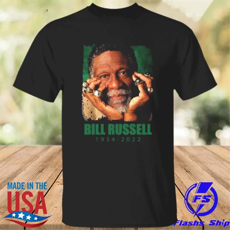 New popular Legend Bill Russell Short Sleeve Cotton Shirt NG2624