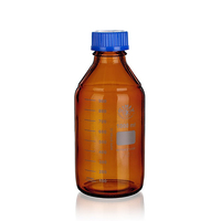 SIMAX REAGENT BOTTLE brown, with blue PP cap and blue PP outlet ring, Borosilicate glass, 1632414