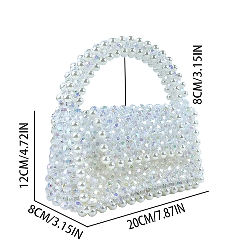 2024 Nowa torebka z koralikami Uproszczona kwadratowa ręcznie tkana torba Mobilna pozioma torba na ramię Kolorowa akrylowa torba z koralikami