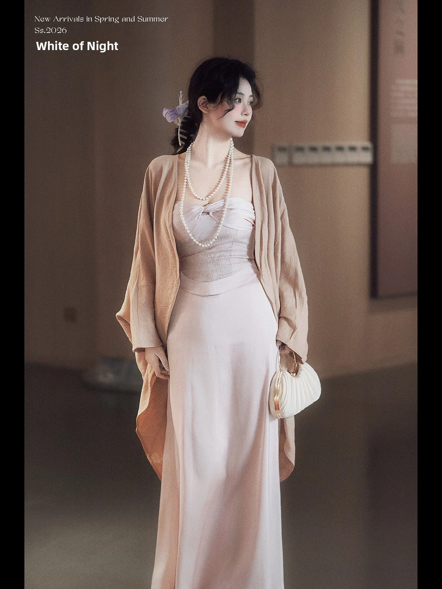 

Новый китайский комплект в стиле Ханьфу: нежно-розовый, с эффектом прохлады, эфирный, премиум-класса, весна 2026, женский ансамбль