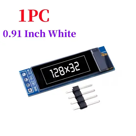 0.91 Inch 128x32 IIC I2C White / Blue OLED LCD Display DIY Module SSD1306 Driver IC DC 3.3V 5V for arduino 0.91