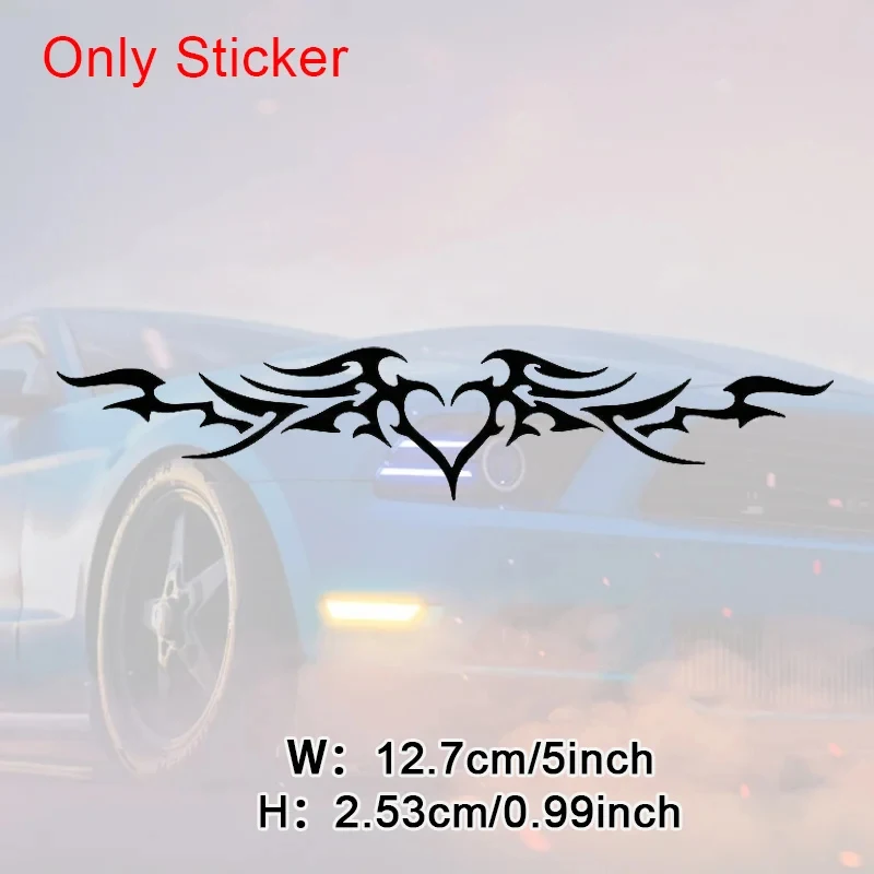Angel Wings Vinyl Sticker Set, Heart & Gothic Design Decals for Car Windows & Vehicles