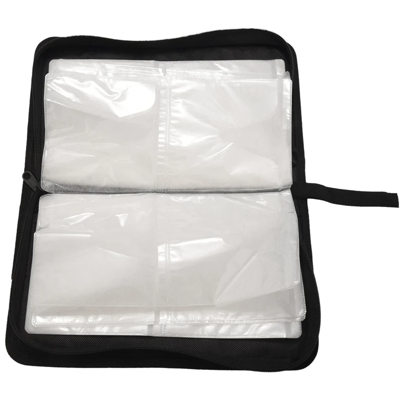 2x 80-Discs Draagbare Lederen Opbergtas Met Ritssluiting Voor Cd Dvd Harde Schijf Album-Bruin