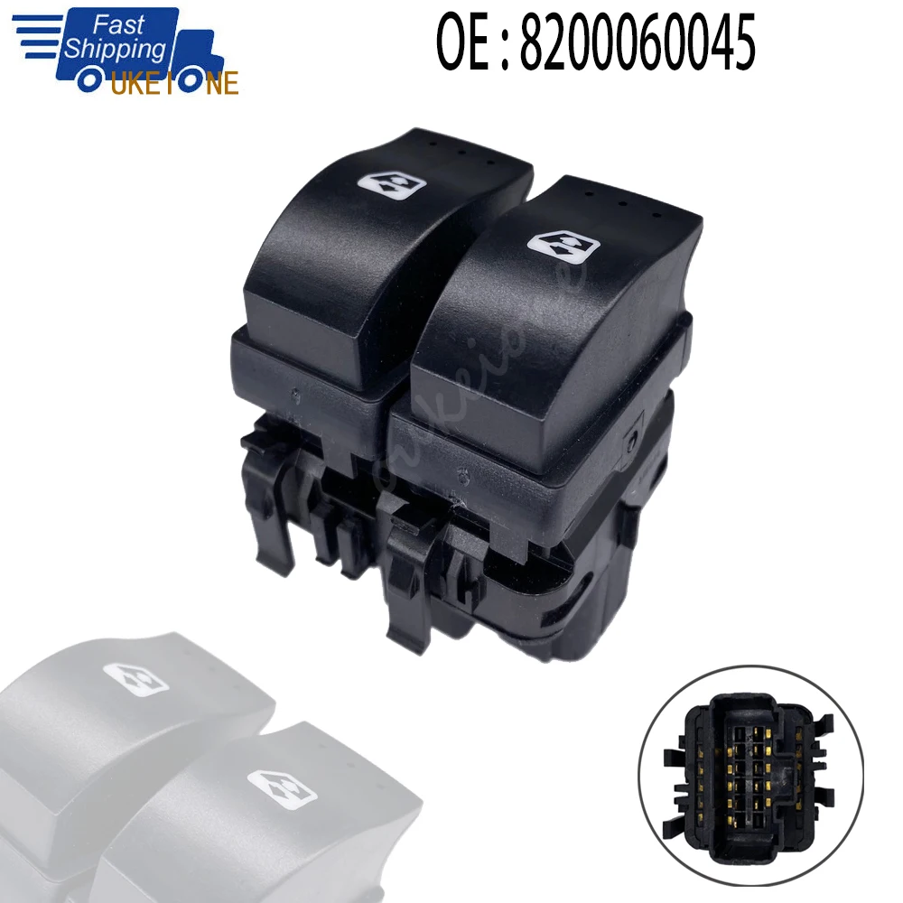 Para renault clio 1998-2014 frente esquerda energia mestre janela levantador de vidro interruptor de controle botão duplo 8200060045   Acessórios para carros