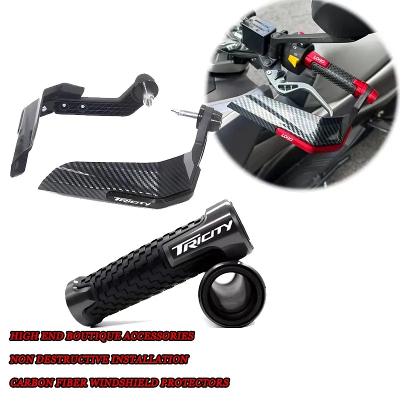 For Tricity 125 Tricity 155 Tricity 300 （LOGO TRICITY）Motorcycle Hand grips,Carbon Fiber Handle Covers Hand Protectors