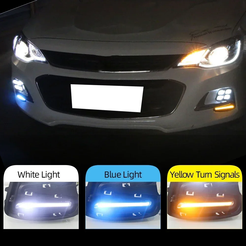 New！ For Chevrolet Cavalier 2016 2017 2018 2019 Daytime Running Lights Turn Signal Fog Lamp Cover LED DRL Car Styling