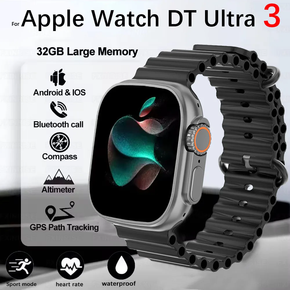 

2025 For iPhone DT Ultra 32GB Memory Original Smart Watch Men GPS Tracker APP Store MP3 MP4 Player NFC BT Call Health SmartWatch