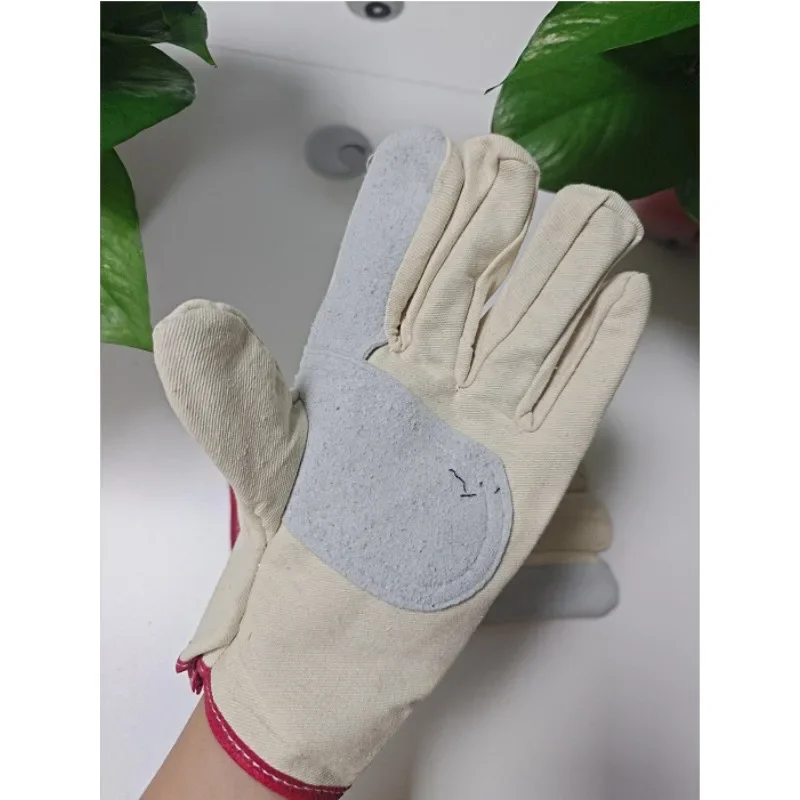 Canvas Gloves Double-layer Single-layer Labor Insurance Gloves Wear-resistant Thickened Semi-lined Labor Insurance Gloves