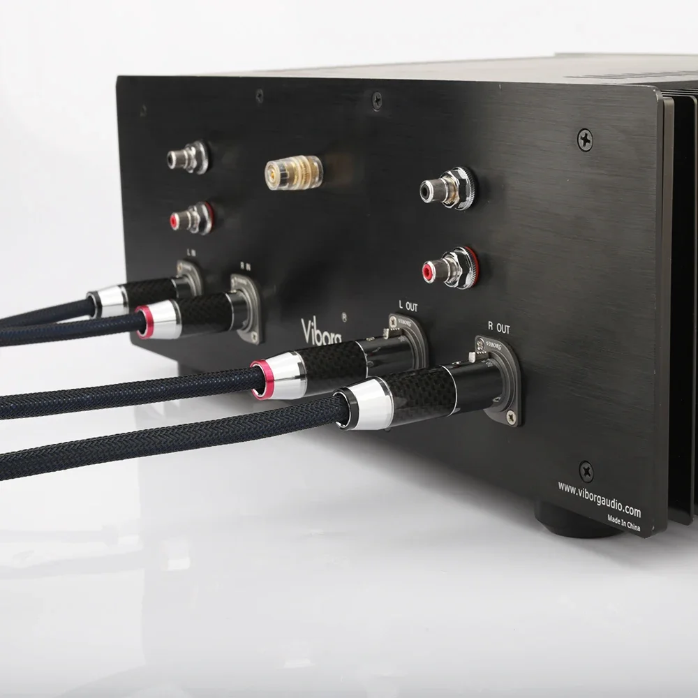 A10 High End Silver Plated XLR Balanced Audio Interconnect Cables with Carbon Fiber XLR Plug for Superior Sound Quality