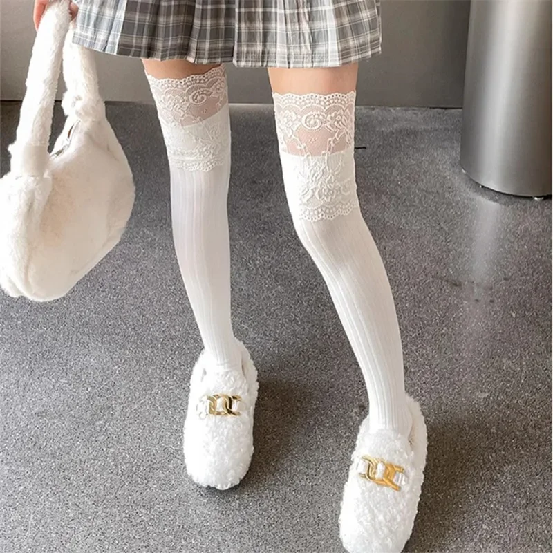 Long Socks Lace Over-the-knee Long Socks for Women Japanese Autumn and Winter Slimming and Versatile Женские Чулки image 4