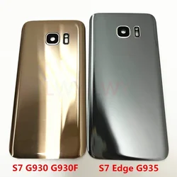 For Samsung Galaxy S7 G930 G930F S7 Edge G935 Battery Back Cover Rear Door 3D Glass Panel Housing Case  Camera Lens