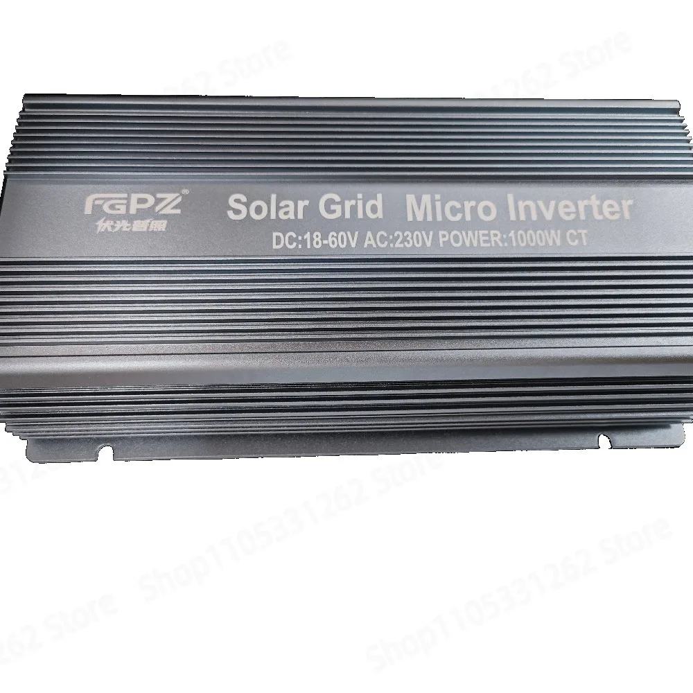 Fan‑cooled 1000W Solar Grid‑tie Anti Reverse Micro Inverter Connectable To Controller With Battery Support