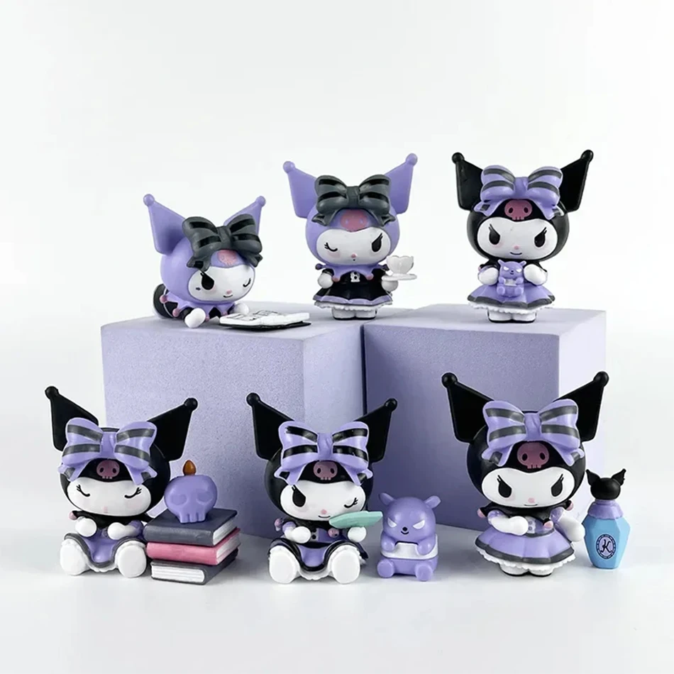 Sanrio Blind Box Cartoon Kuromi Puppe Glücksbringer Anime-Serie Actionfigur Modellpuppe Kinderspielzeug Schreibtisch-Deko Geschenke