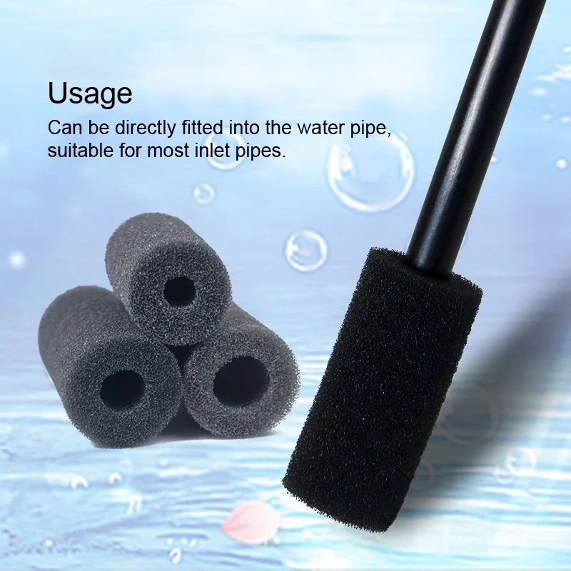 1Pc Foam Sponge Aquarium Filter Protector Cover For Fish Tank Inlet Pond Black Foam Cylinder Filter Inflow Inlet Protect