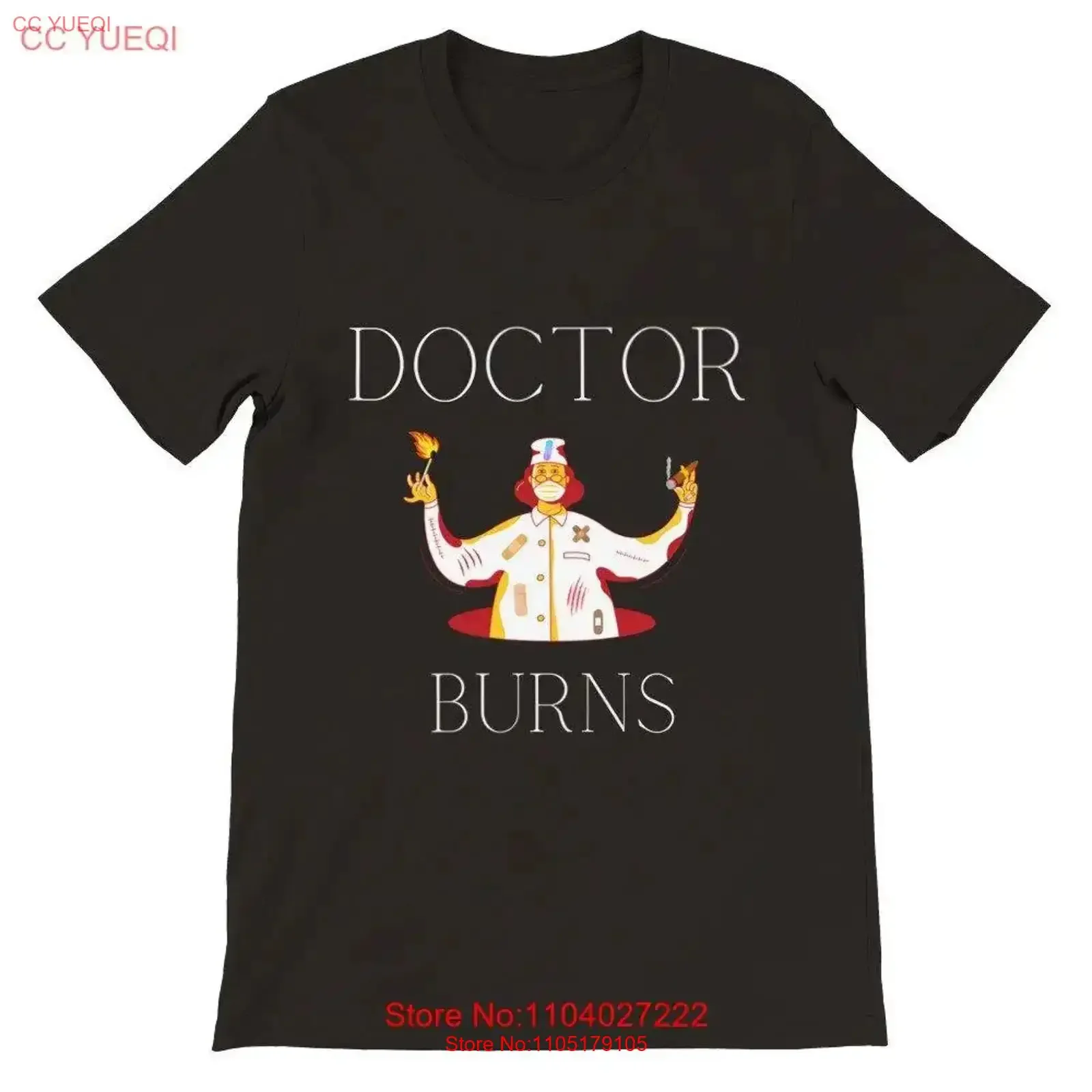 Doctor Burns Design Hospital Hazard A Suitable For Doctors Junior GP's Premium Crewneck T shirt vintage Washed Unisex Stretched