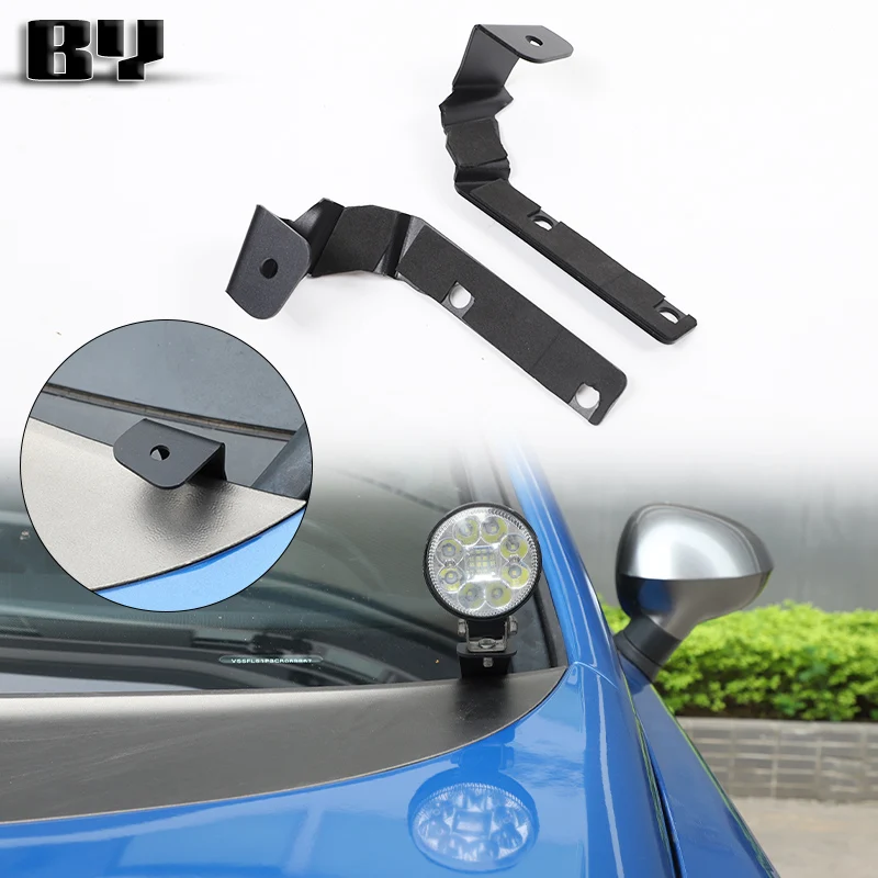

For Seat Leon MK2 2008-2012 Carbon Steel Car Upper Hood Left and Right Side Pillar LED Work Light Ditch Mount Brackets Accessory