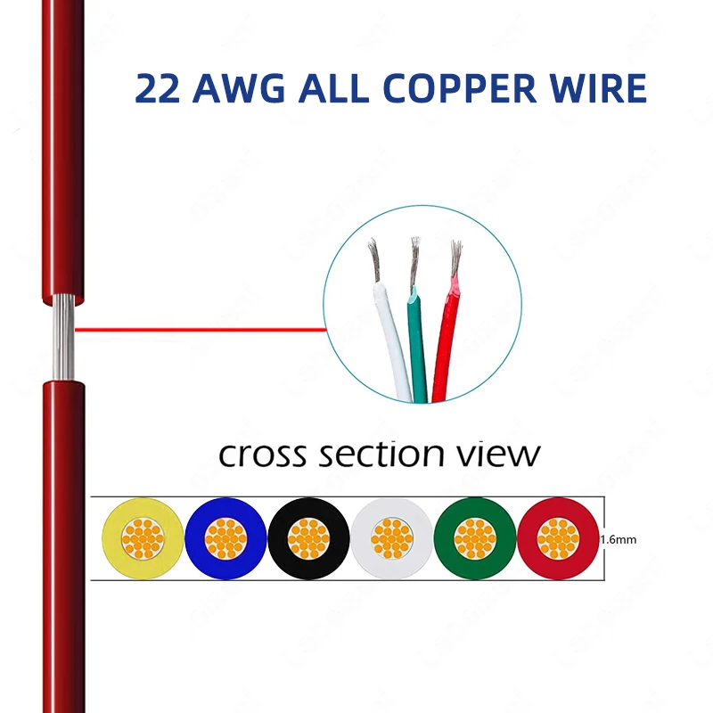 2 3 4 5 6 Pin LED Strip JST SM Connector Male or Female Adapter Plug JST Connector Terminal with 15CM 22AWG Wire for Light Strip