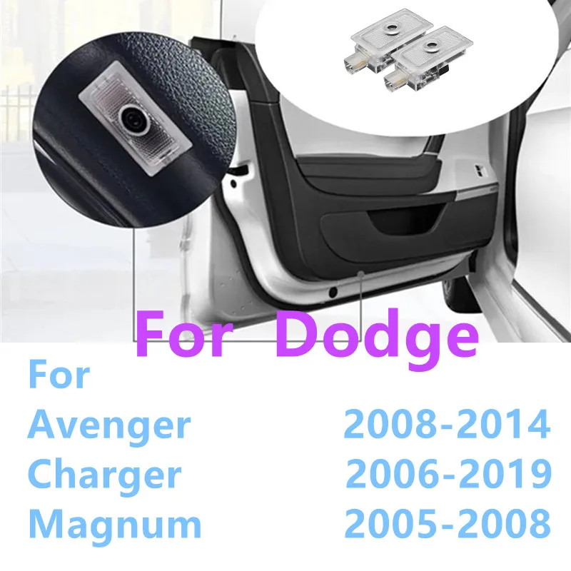 2 шт. светодиодные декоративные лампы, инструменты для Dodge Charger 2006-2019 Avenger 2008-2014 Magnum 2005-2008, аксессуары для дверей автомобиля, приветственный свет
