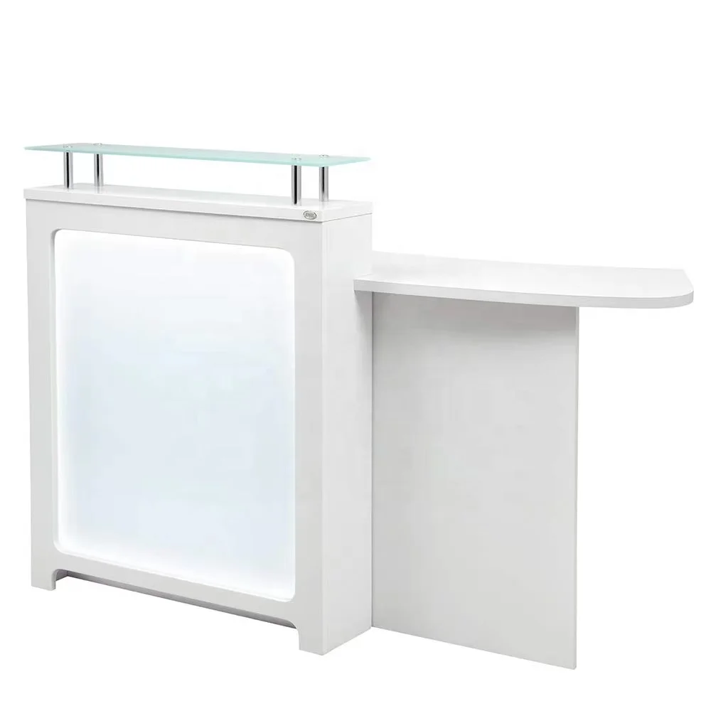 White salon reception desk for barber shop Modern salon reception desk Glass salon reception desk