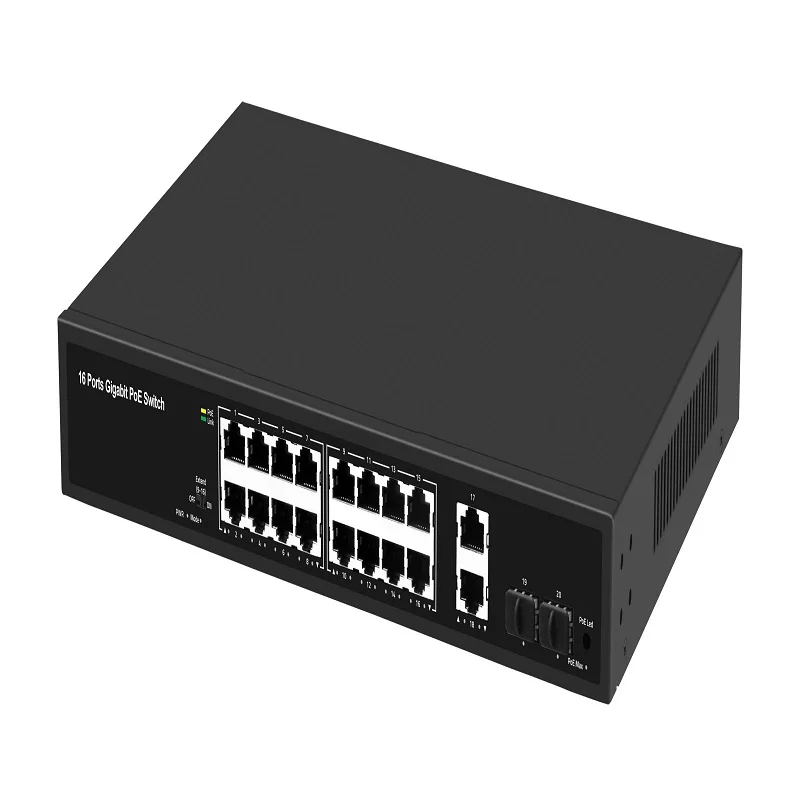 Full Gigabit network port higher speed 16-Ports Gigabit PoE Switch