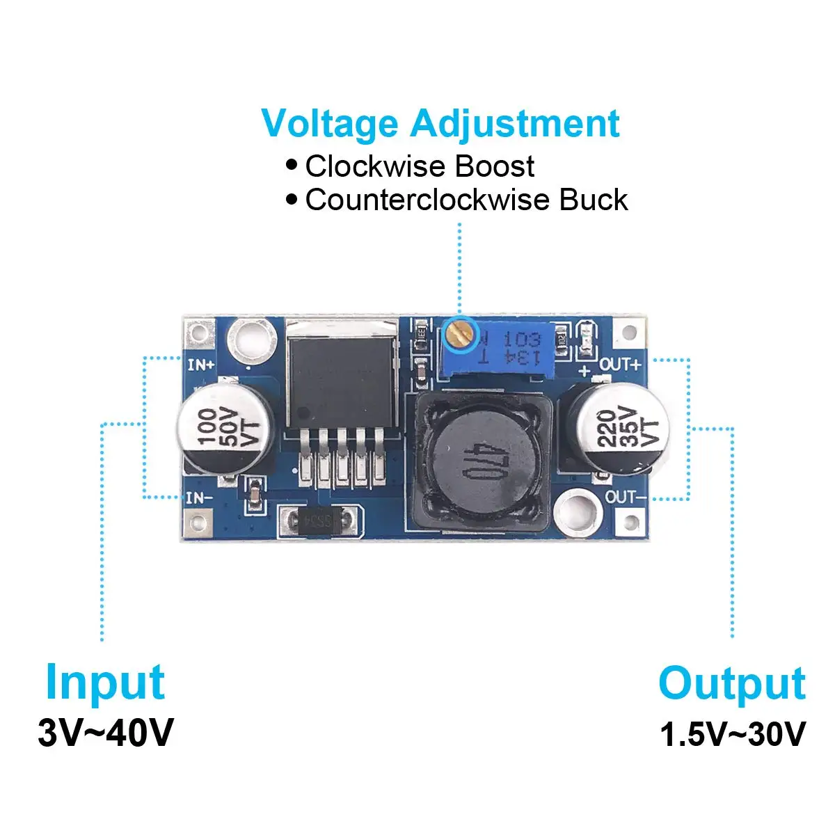 LM2596 Wysokowydajny regulator napięcia DC na DC 3.2-35V na 1.25-30V Przetwornica Buck DIY Zasilacz Moduł obniżający napięcie