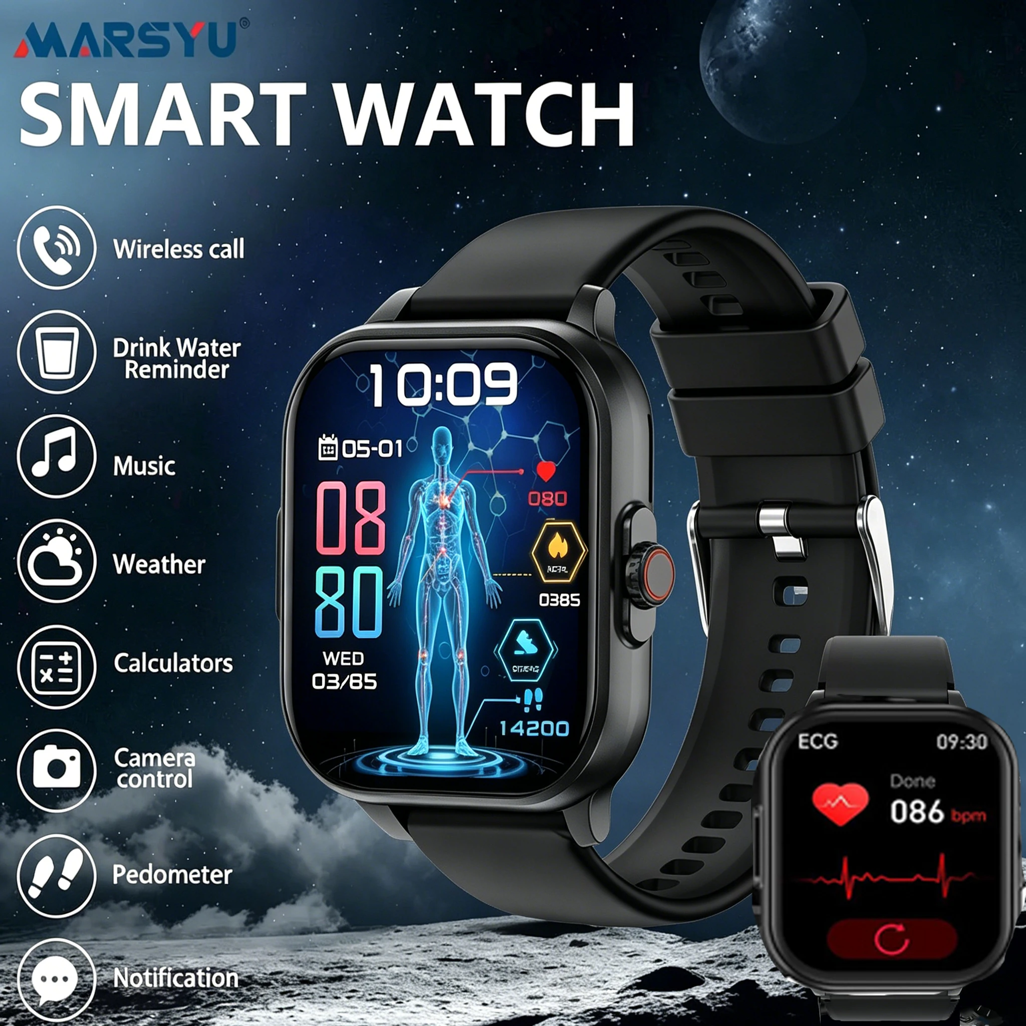 

Новые смарт-часы 2026 года с ИИ для диагностики здоровья: ЭКГ+ППГ, измерение уровня липидов и мочевой кислоты в крови, Bluetooth-звонки, измерение артериального давления. Умные часы для женщин.