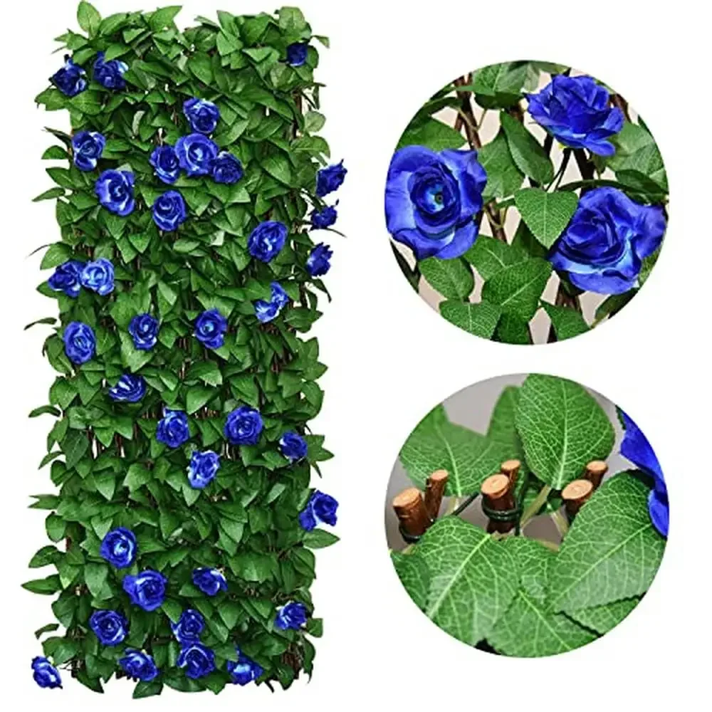 Outdoor Expandable Fence Privacy Screen Balcony Patio Panel Artificial Ivy Fencing Panel Single Sided Leaves UV Resistant Adjust