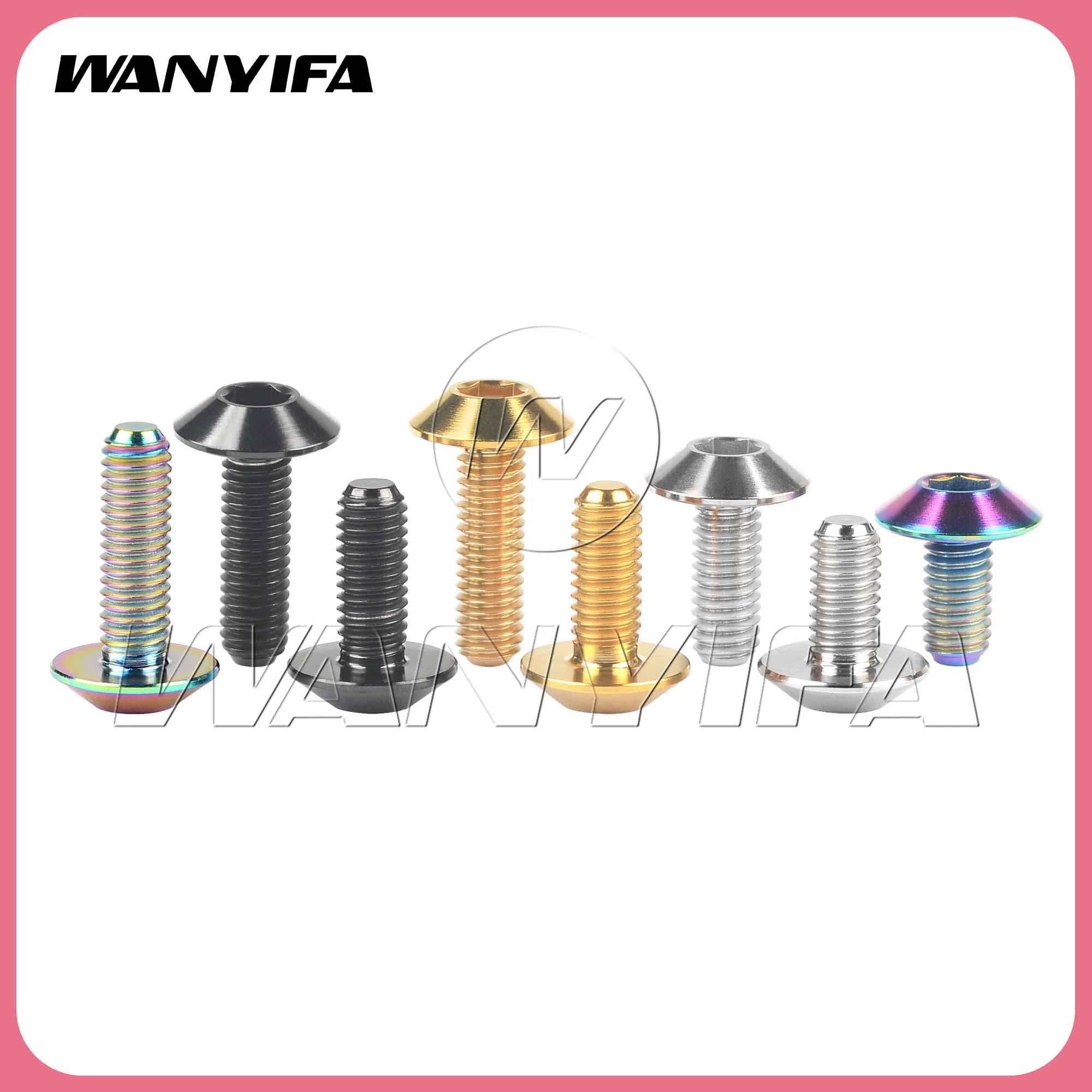 Wanyifa  Titanium Bolt  M6/M8x12 15 20 25 30 35mm Umbrella Hexagon Allen Head  for Bike Motorcycle Disc Brake