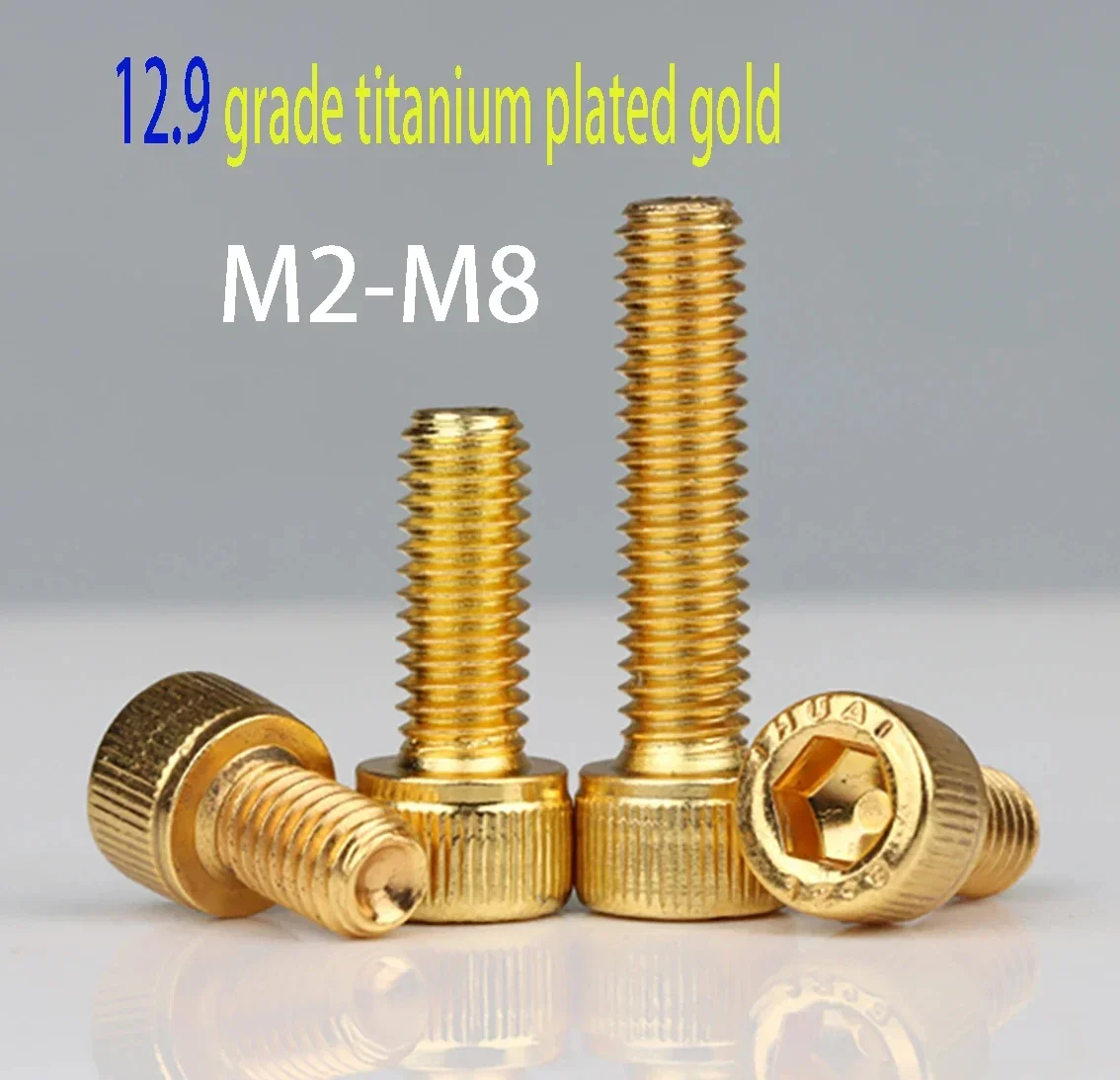 2~10pcs Titanium Plated Hex Socket Cap Cup Head Screw M2 M2.5 M3 M4 M5 M6 M8 M10 Allen Bolt Length 4-50mm