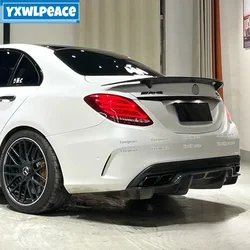For Benz C-class W205 Spoiler 2015-2019 C180 200 260 300 C63 Real Carbon Fiber/ ABS Glossy Black Car Rear Trunk Spoiler Wing