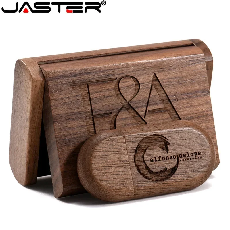 JASTER-Clé USB 2.0 Personnalisée avec Logo, Graver la Photographie, Cadeau, 5 Couleurs, Bois, Walunt, Procureur, 4 Go, 8 Go, 16 Go, 32 Go, 64 Go