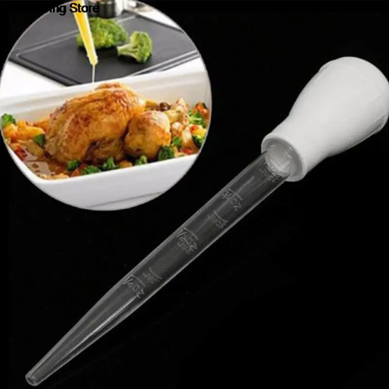 30ml BBQ Tools Rubber Head Plastic Pipette Pump Pipe Gadgets Poultry BBQ Syringe Pastry Tube Barbecue Oil Dropper Cooking Tool