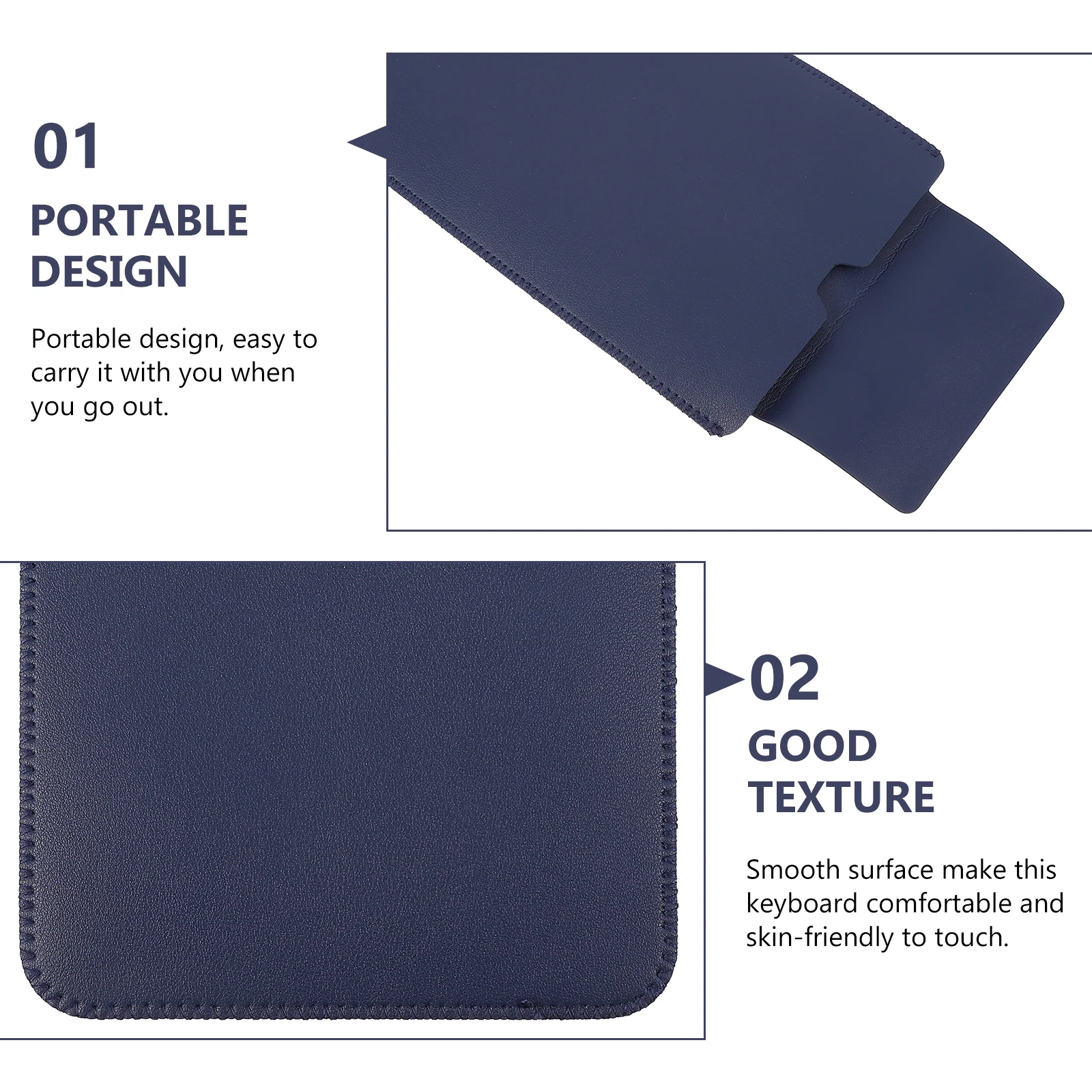 

Keyboard Protective Case Premium PU Blue Cover Dustproof Waterproof Keyboard Sleeve Storage Bag Portable Design Easy