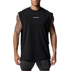 Oversized Open Side Cut Off Sleeveless T Shirt Mens Mesh Gym Tank Top Bodybuilding Clothing Workout Vest Fitness Singlets