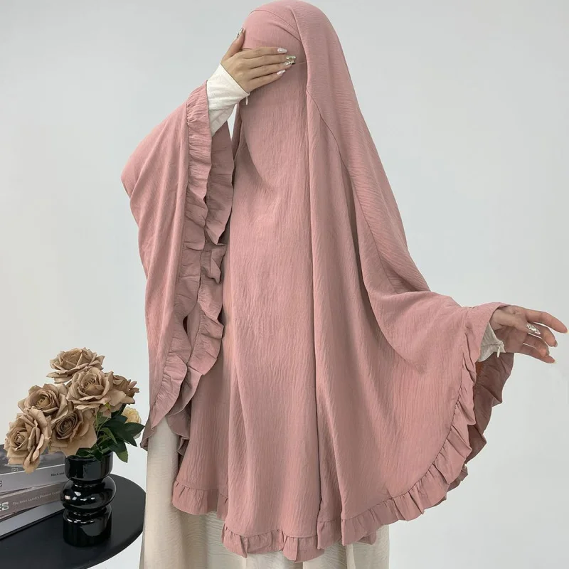 

Fashion Extra Long Khimar Plain Chiffon Muslim Women Prayer Scarf Dubai Turkish Hijabs Turban Ramadan Niqab Abaya For Women