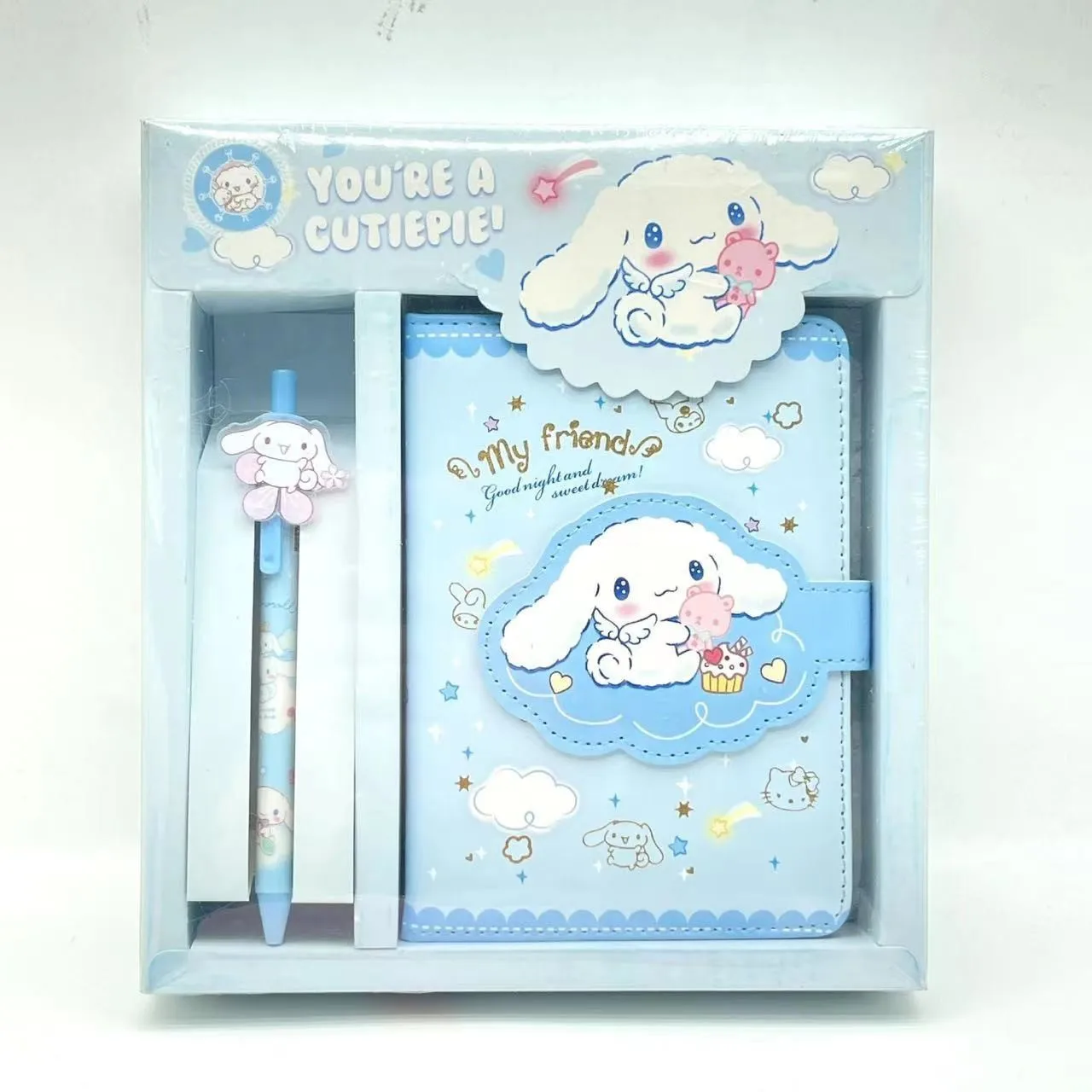 Sanrio Hello Kitty Notebook Gel Pens Kuromi Cinnamoroll Notepad Daily Weekly Agenda Planner Stationery Set Office School Supplie