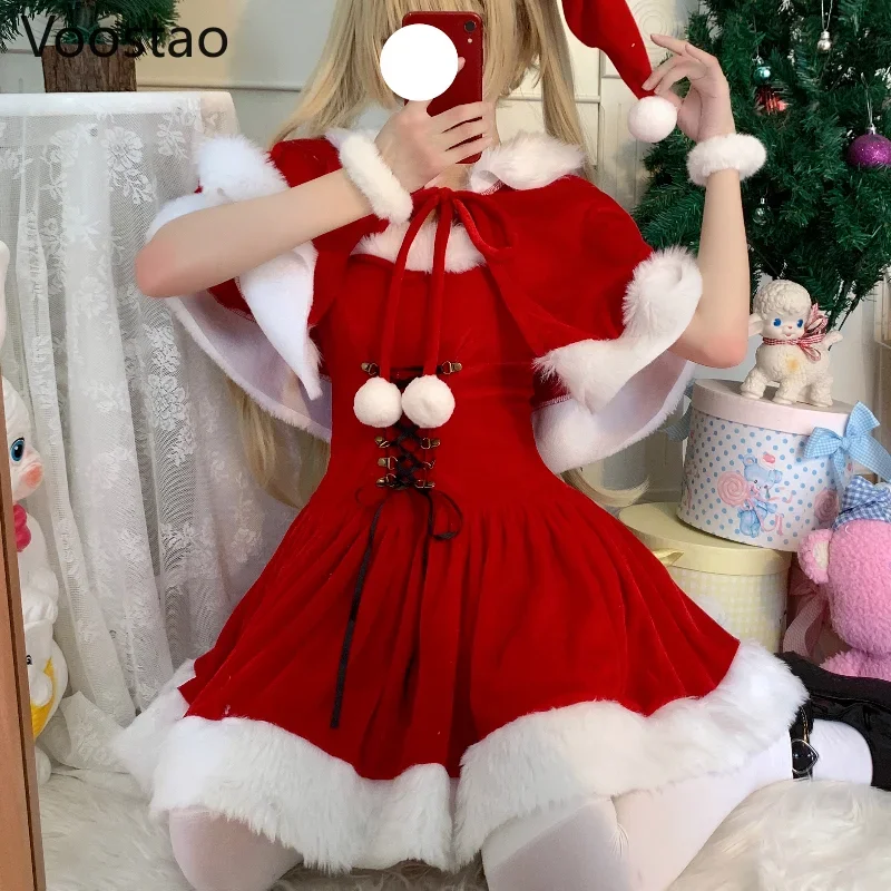 Autumn Winter Cute Christmas Red Shawl Dress Women Sweet Plush Patchwork Drawstring Party Mini Dress Female Kawaii Cloak Vestido - AliExpress 200000345 Autumn Winter Cute Christmas Red Shawl Dress Women Sweet Plush Patchwork Drawstring Party Mini Dress Female Kawaii Cloak Vestido - AliExpress 200000345