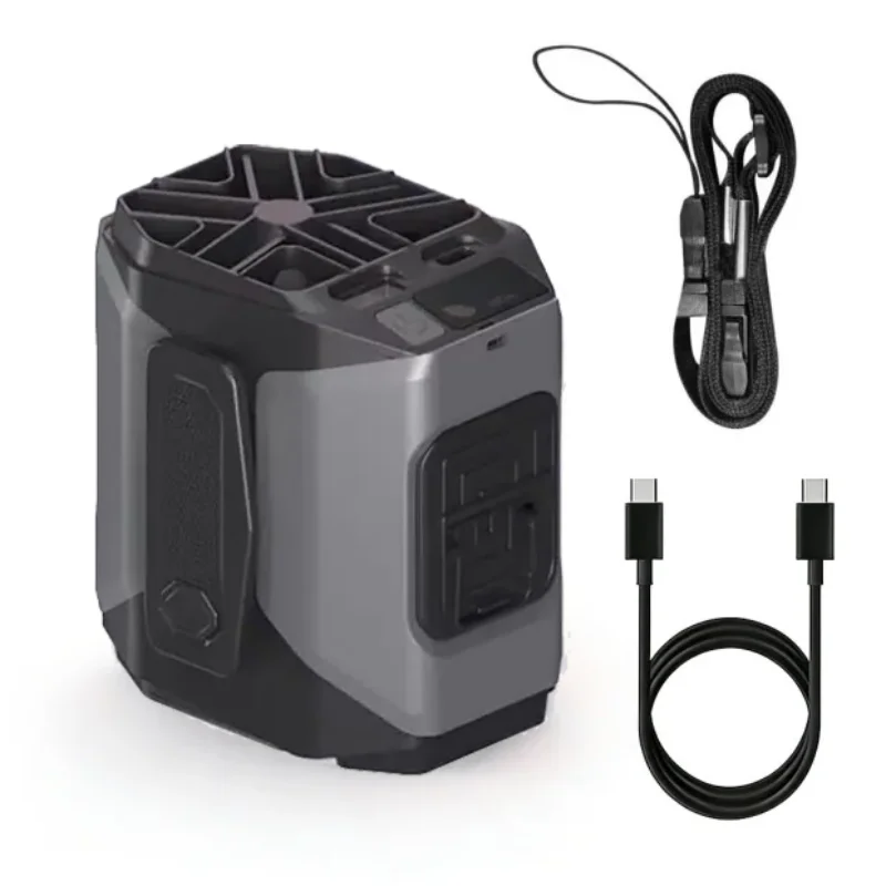 Draagbare tailleventilator 10000 mAh met Power Bank LED-verlichting Hangende nekventilator 5 snelheden Sterke luchtstroom Koelventilator voor werken buitenshuis