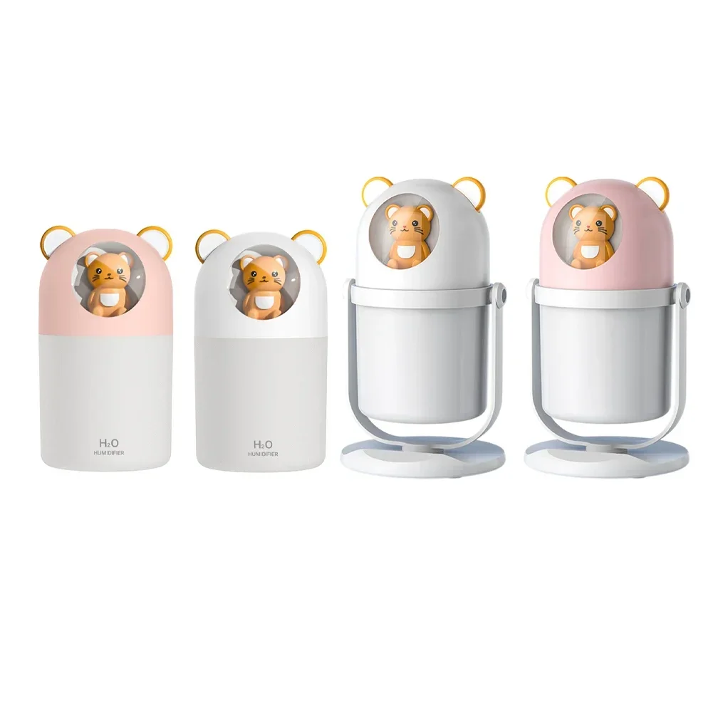 رذاذ سعة كبيرة USB ضوء ليلي صامت صغير لتنقية الهواء المرطب لملحقات أداة تحسين المنزل في المخزون