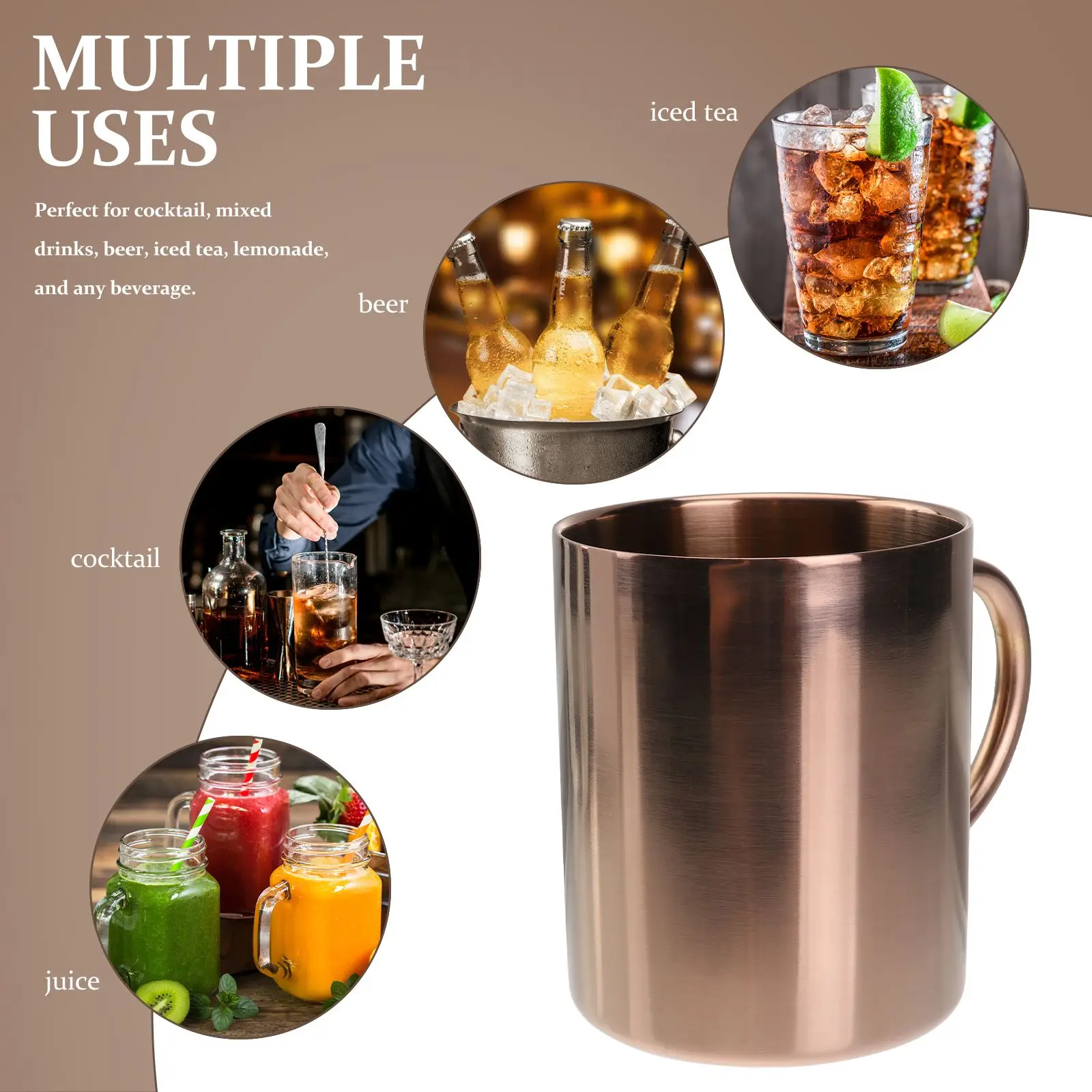 Mug Moscow Mule for Drinkwares Party Kitchen Mule Mug Cocktail Cup Stainless Steel Beer Wine Milk Coffee Cup Bar Tool Drinkware