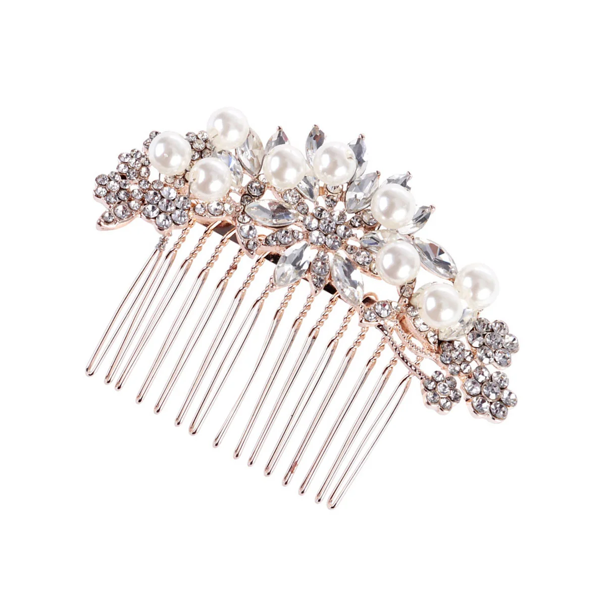 

Bridesmaid Hair Accessories Clips Women Wedding Rose Gold Hoop for Guest Headgear Pearl Manual