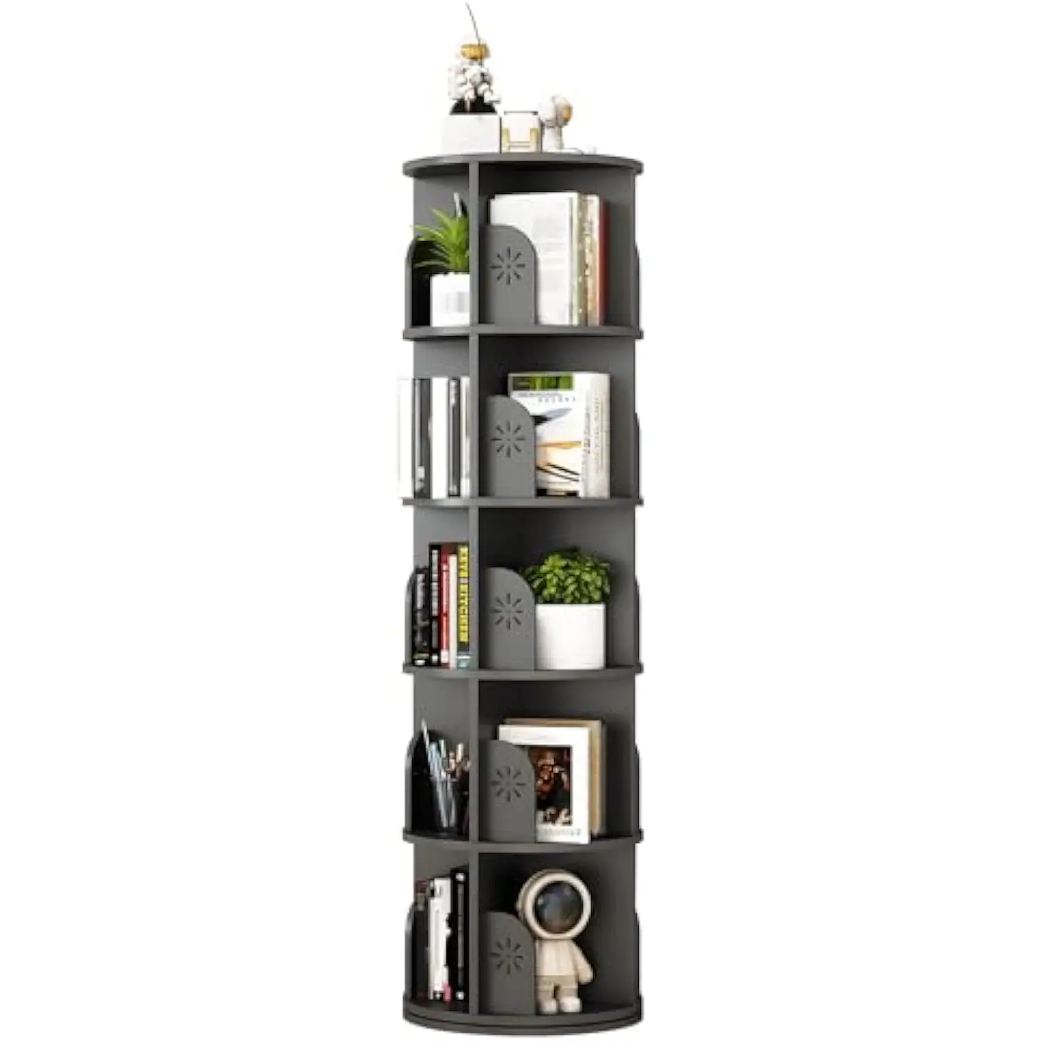 

5 Tier Rotating Bookshelf, 360 Rotating Bookcase, Spinning Bookshelf Tower for Kids & Adults, Corner Bookshelf for Small Space