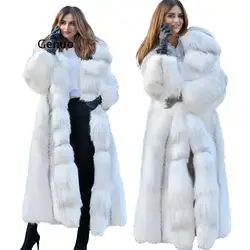 Women Artificial Faux Fur Hooded Coat 2022 Autumn Winter Long Faux Fur Fur Coat Women's Fashion Casual Thick Long Jacket