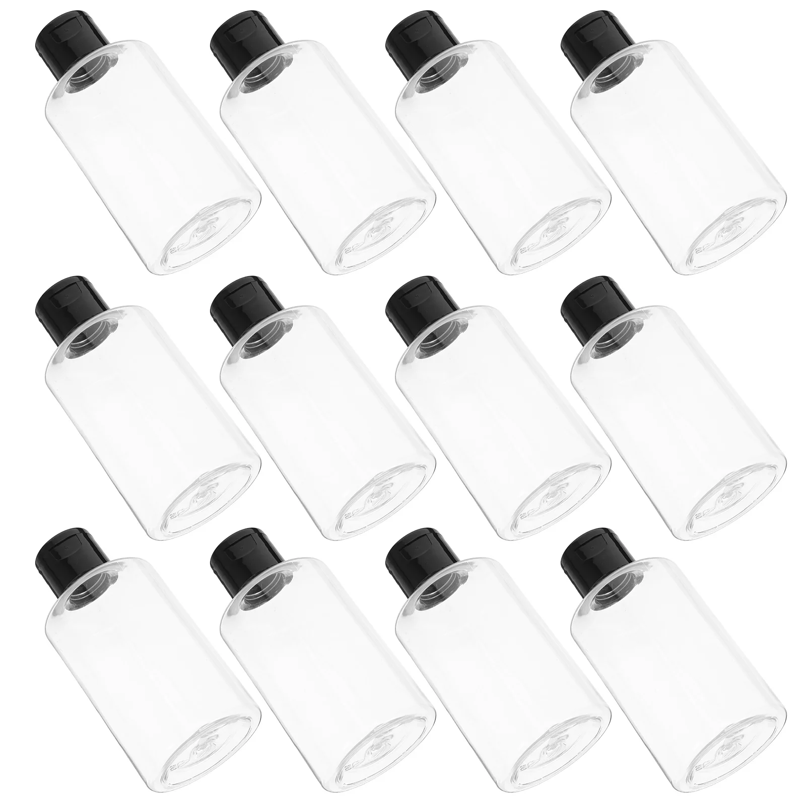 12Pcs Laboratory Squeeze Bottles Clear Plastic Flip Top Caps Leakproof Refillable Dispensing Containers Portable Transparent