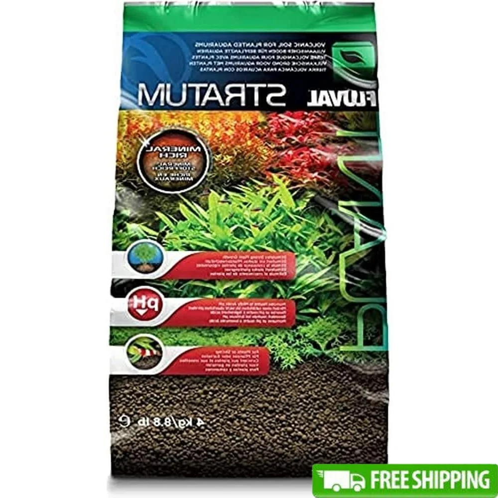 Sustrato de acuario, tanques de peces de agua dulce, 8,8 libras, crecimiento de plantas, suelo volcánico, soportes para anidación de camarones, conserva la claridad del agua