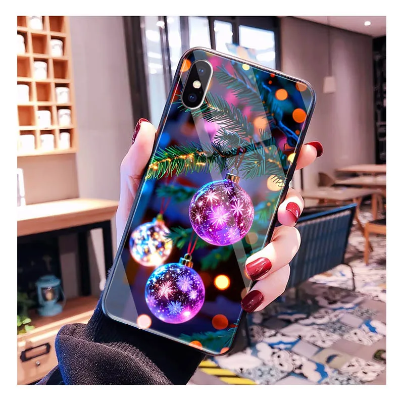 

Christmas Tree Glass phone case For iPhone 17 Pro Max Air 17 16 15 14 13 Pro Max 15 16 Pro 15Plus Case