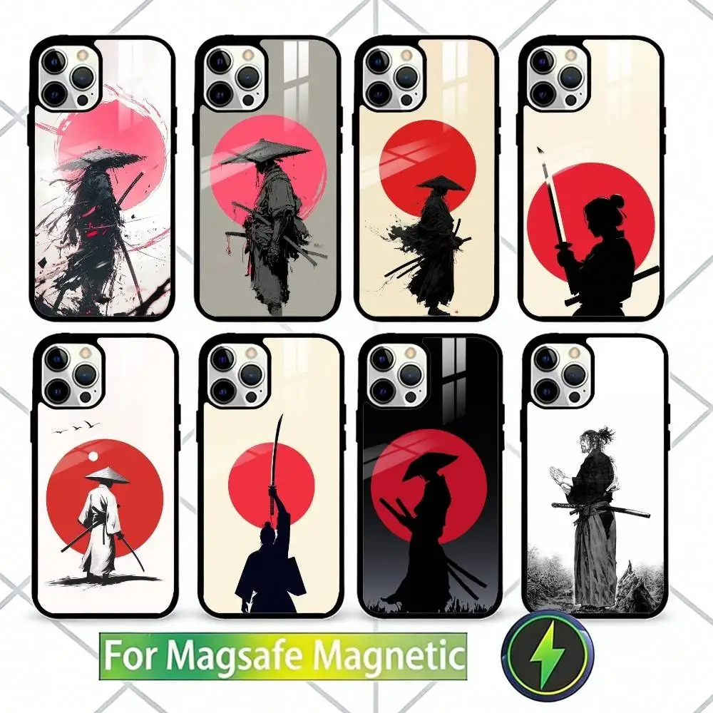 

Japanese Bushido Samurai Phone Case For iPhone17,16,15,14,13 Plus,Pro Max Magnetic For Magsafe Wireless Charging