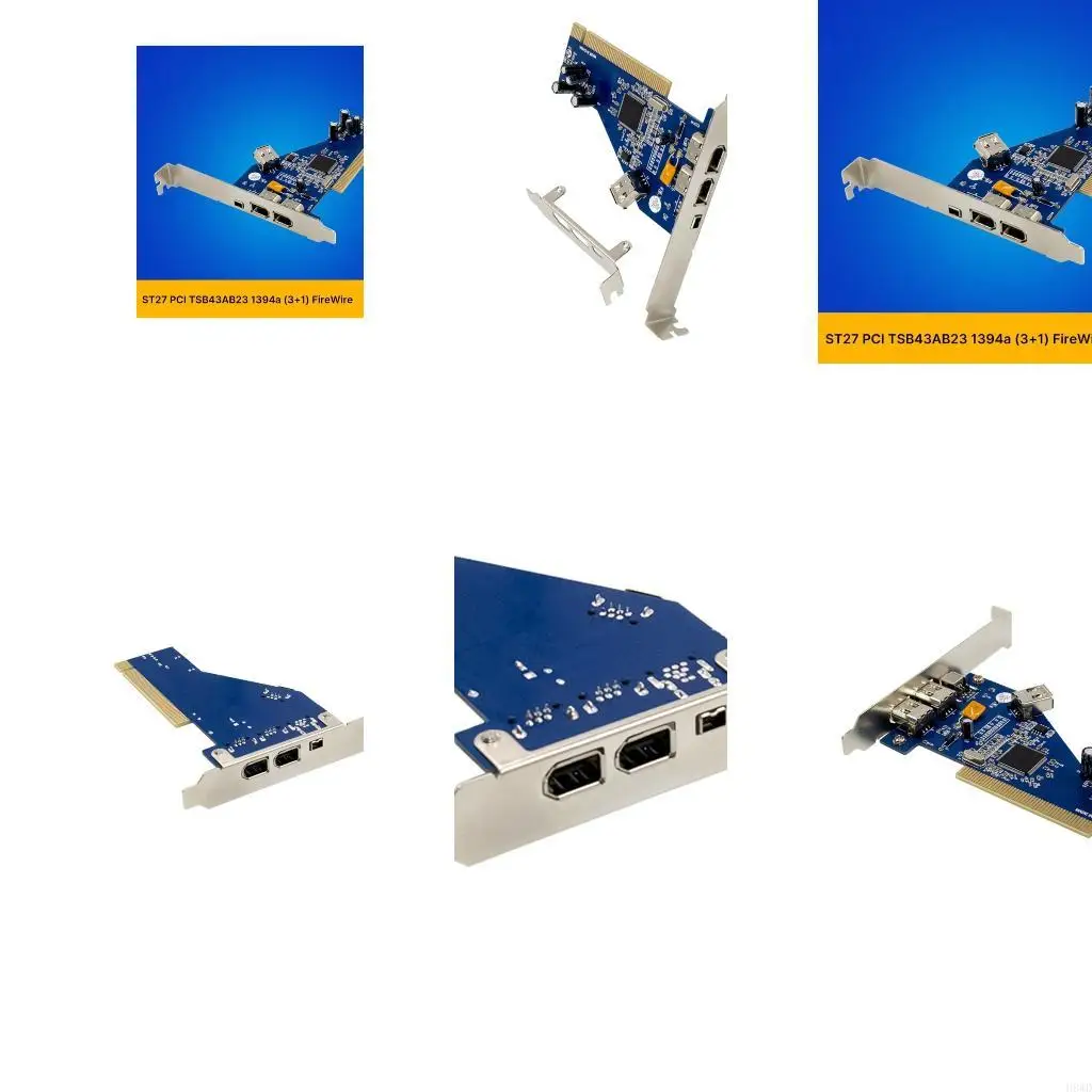 Desktop Internal 1394a Board with Blue Card Layout, Four Connection Design and 32-Bit 33MHz Structure for Video Link and